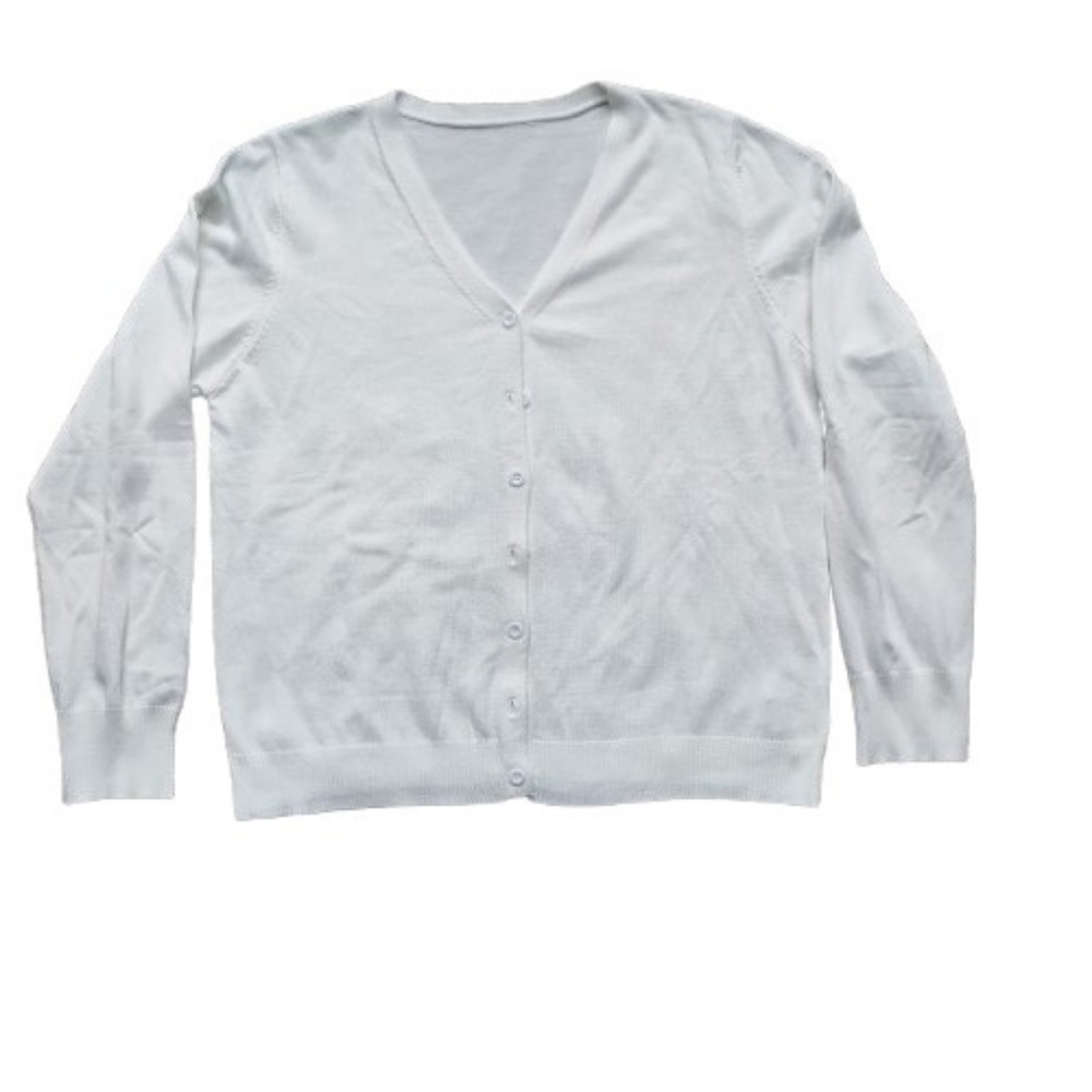 NEW White Button Front V-Neck Cardigan XXL